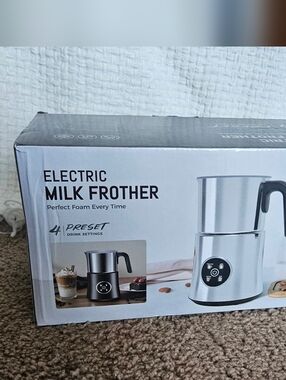 Electric Milk Frother - Stainless Steel - New In Box